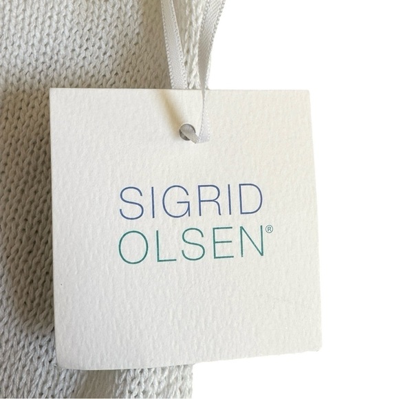 Sigrid Olsen Linen Lightweight White Pullover Hoodie Size L NWT Oversized Beachy - Picture 6 of 8